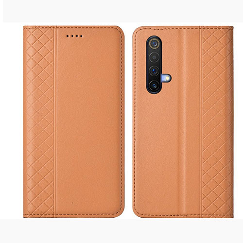 Leather Case Stands Flip Cover Holder for Realme X50t 5G Orange