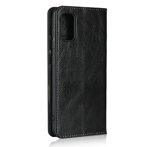 Leather Case Stands Flip Cover Holder for Samsung Galaxy A41 Black