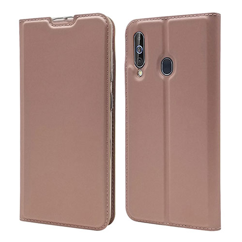 Leather Case Stands Flip Cover Holder for Samsung Galaxy A60 Rose Gold