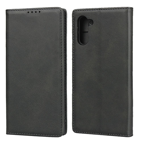 Leather Case Stands Flip Cover Holder for Samsung Galaxy Note 10 5G Black