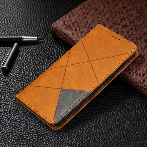 Leather Case Stands Flip Cover Holder for Samsung Galaxy S20 Lite 5G Light Brown