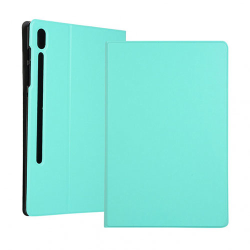 Leather Case Stands Flip Cover Holder for Samsung Galaxy Tab S6 10.5 SM-T860 Cyan