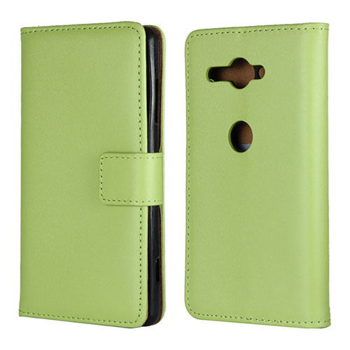 Leather Case Stands Flip Cover Holder for Sony Xperia XZ2 Compact Green