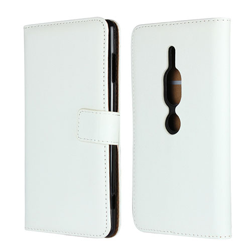 Leather Case Stands Flip Cover Holder for Sony Xperia XZ2 Premium White