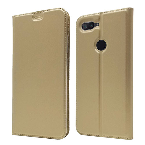 Leather Case Stands Flip Cover Holder for Xiaomi Mi 8 Lite Gold