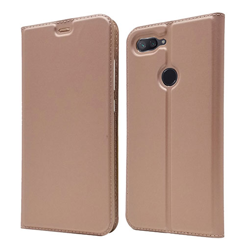 Leather Case Stands Flip Cover Holder for Xiaomi Mi 8 Lite Rose Gold