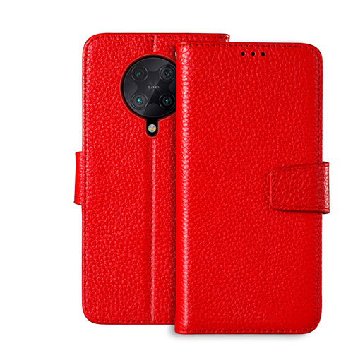 Leather Case Stands Flip Cover Holder for Xiaomi Poco F2 Pro Red