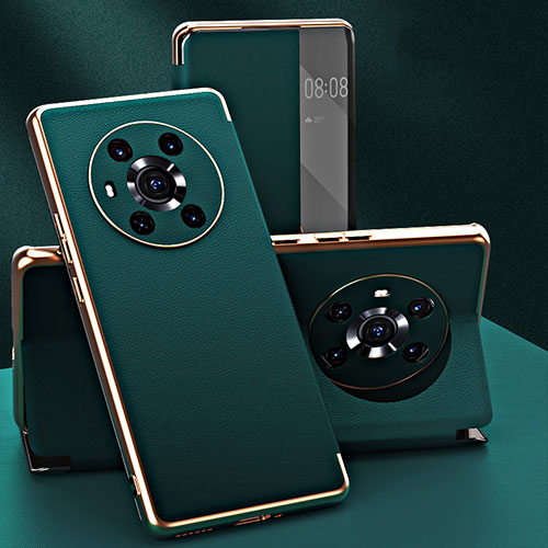 Leather Case Stands Flip Cover Holder GS2 for Huawei Honor Magic3 5G Green