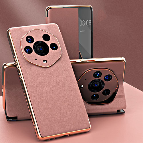 Leather Case Stands Flip Cover Holder GS2 for Huawei Honor Magic3 Pro+ Plus 5G Rose Gold