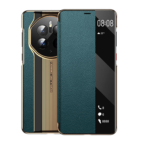 Leather Case Stands Flip Cover Holder GS2 for Huawei Mate 50 Pro Green