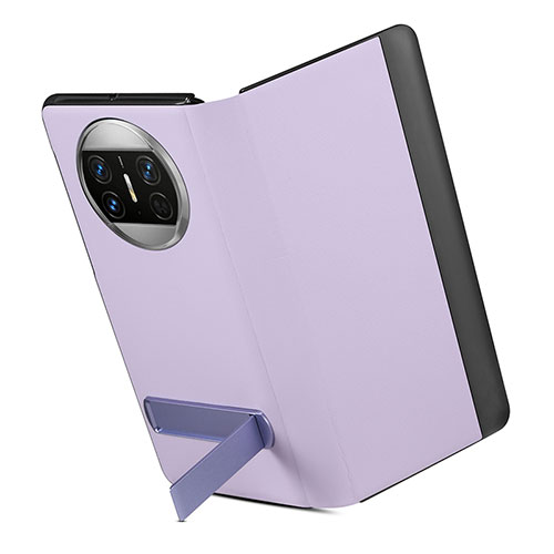 Leather Case Stands Flip Cover Holder GS3 for Huawei Mate X5 Purple