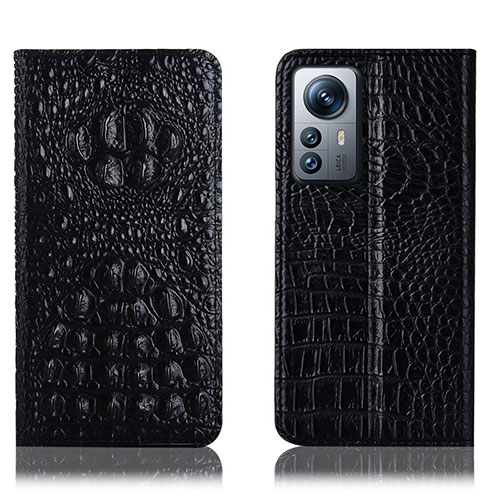 Leather Case Stands Flip Cover Holder H01P for Xiaomi Mi 12S Pro 5G Black