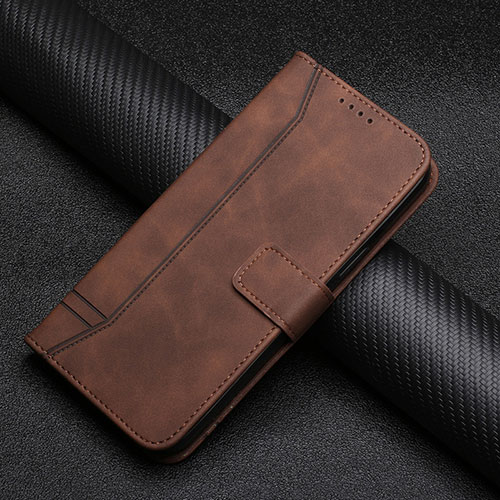 Leather Case Stands Flip Cover Holder H01X for Google Pixel 6 Pro 5G Brown