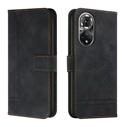 Leather Case Stands Flip Cover Holder H01X for Huawei Honor 50 Pro 5G Black