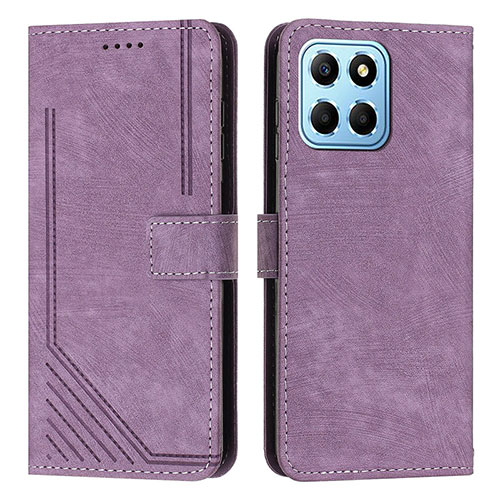 Leather Case Stands Flip Cover Holder H01X for Huawei Honor 70 Lite 5G Purple