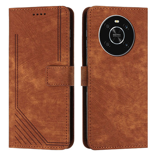 Leather Case Stands Flip Cover Holder H01X for Huawei Honor Magic4 Lite 4G Brown