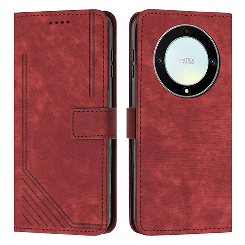 Leather Case Stands Flip Cover Holder H01X for Huawei Honor Magic5 Lite 5G Red