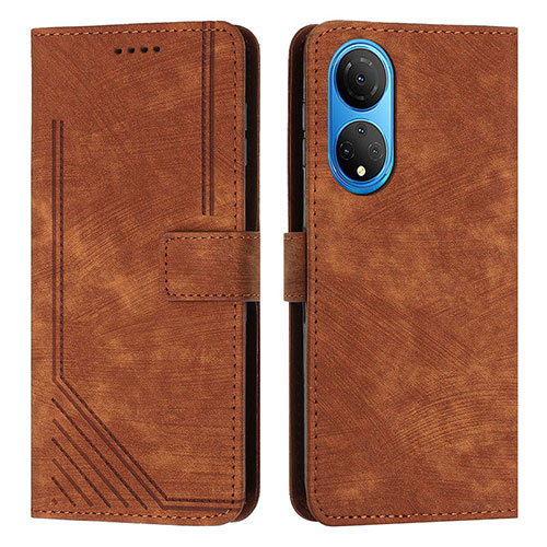 Leather Case Stands Flip Cover Holder H01X for Huawei Honor X7 Brown