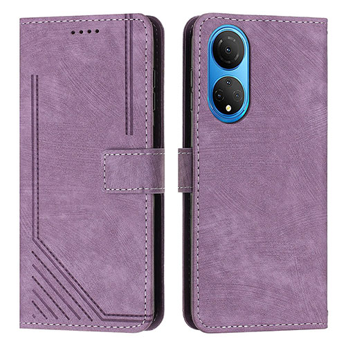 Leather Case Stands Flip Cover Holder H01X for Huawei Honor X7 Purple