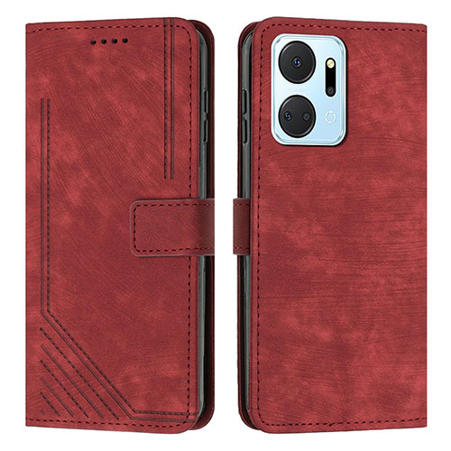 Leather Case Stands Flip Cover Holder H01X for Huawei Honor X7a Red