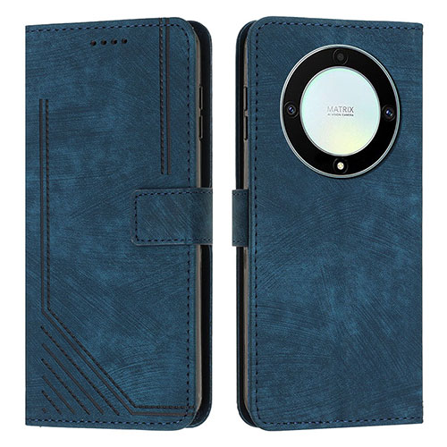 Leather Case Stands Flip Cover Holder H01X for Huawei Honor X9a 5G Blue