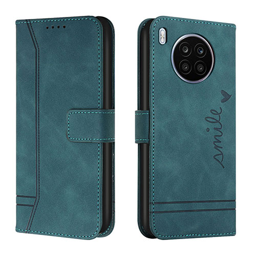 Leather Case Stands Flip Cover Holder H01X for Huawei Nova 8i Green