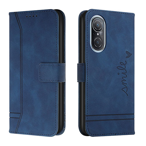 Leather Case Stands Flip Cover Holder H01X for Huawei Nova 9 SE Blue