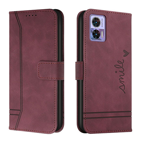 Leather Case Stands Flip Cover Holder H01X for Motorola Moto Edge 30 Neo 5G Red