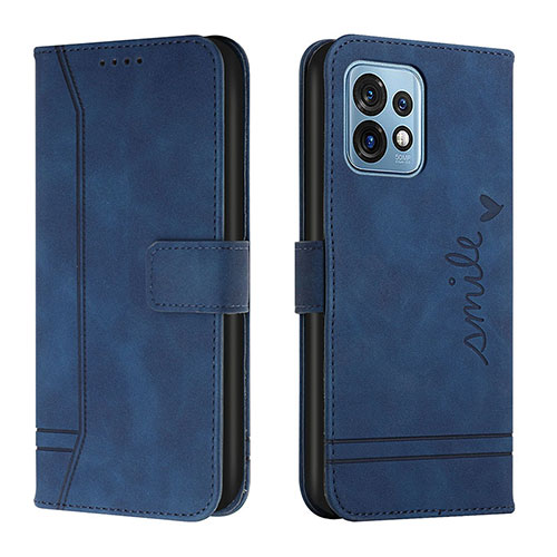 Leather Case Stands Flip Cover Holder H01X for Motorola Moto Edge 40 Pro 5G Blue