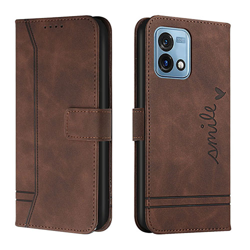 Leather Case Stands Flip Cover Holder H01X for Motorola Moto G Stylus (2023) 5G Brown