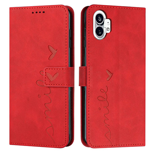 Leather Case Stands Flip Cover Holder H01X for Nothing Phone 1 Red