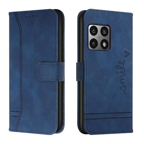 Leather Case Stands Flip Cover Holder H01X for OnePlus 10 Pro 5G Blue