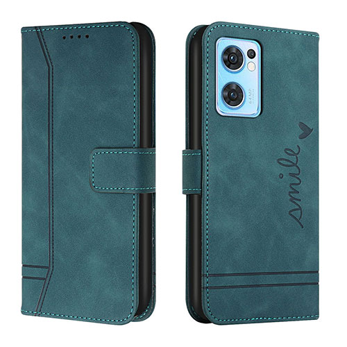 Leather Case Stands Flip Cover Holder H01X for Oppo Find X5 Lite 5G Green