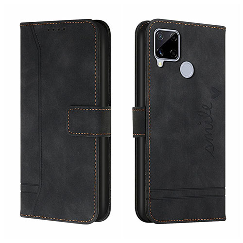 Leather Case Stands Flip Cover Holder H01X for Realme 7i RMX2193 Black