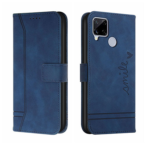 Leather Case Stands Flip Cover Holder H01X for Realme Narzo 20 Blue