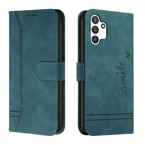 Leather Case Stands Flip Cover Holder H01X for Samsung Galaxy A13 4G Green