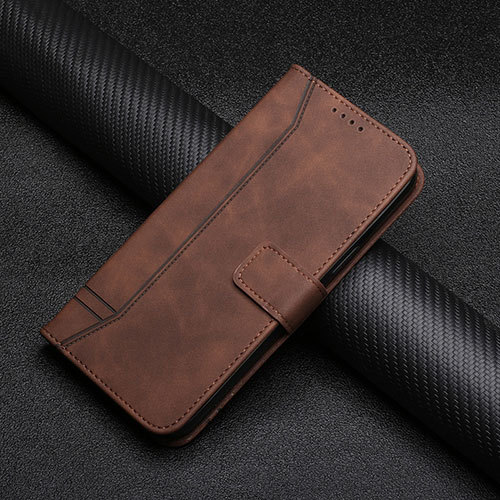 Leather Case Stands Flip Cover Holder H01X for Samsung Galaxy A73 5G Brown