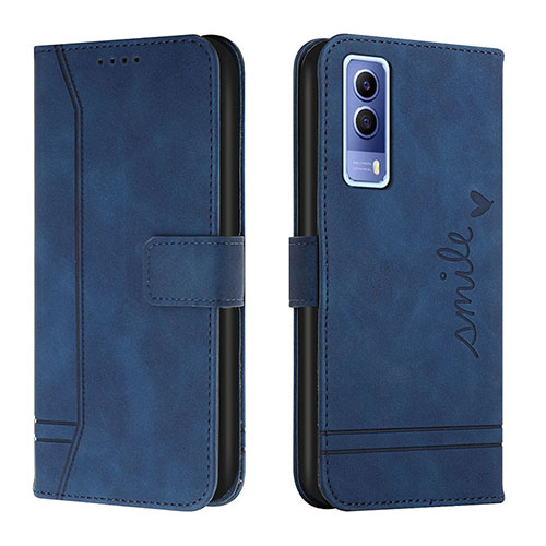 Leather Case Stands Flip Cover Holder H01X for Vivo iQOO U1 Blue