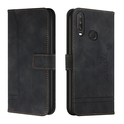 Leather Case Stands Flip Cover Holder H01X for Vivo Y11 Black