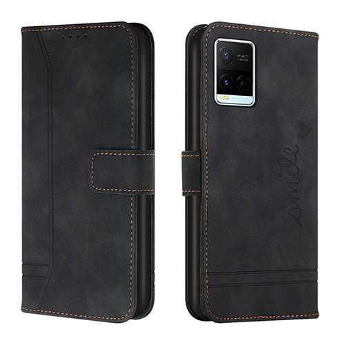 Leather Case Stands Flip Cover Holder H01X for Vivo Y33T Black