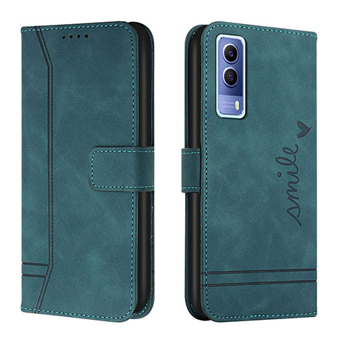 Leather Case Stands Flip Cover Holder H01X for Vivo Y50t Green