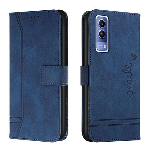 Leather Case Stands Flip Cover Holder H01X for Vivo Y51s 5G Blue