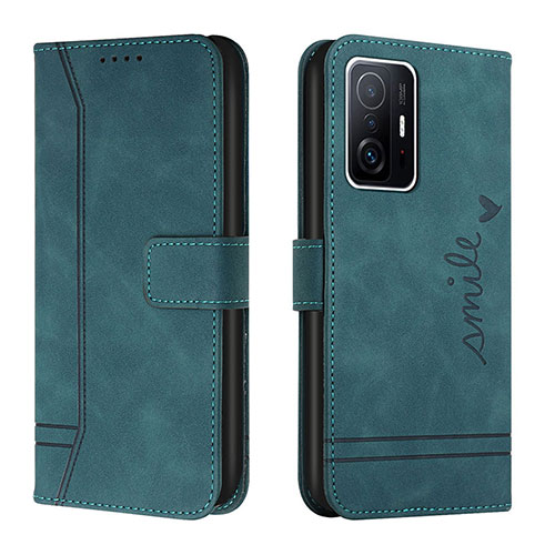 Leather Case Stands Flip Cover Holder H01X for Xiaomi Mi 11T 5G Green