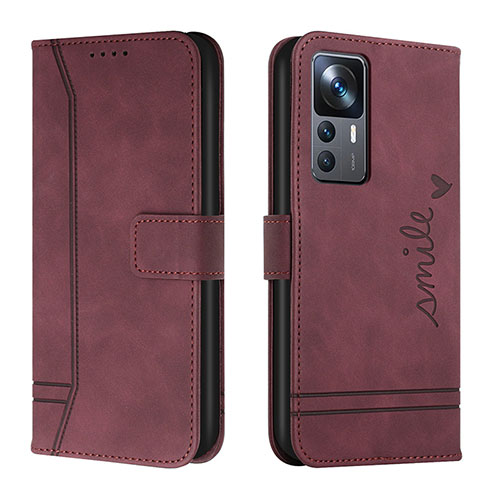 Leather Case Stands Flip Cover Holder H01X for Xiaomi Mi 12T 5G Red