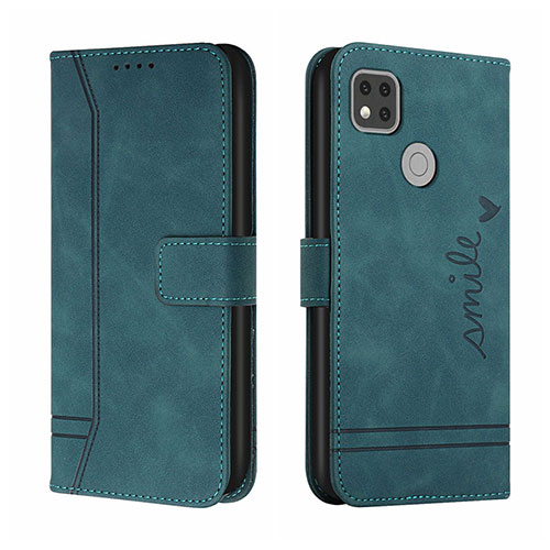 Leather Case Stands Flip Cover Holder H01X for Xiaomi POCO C31 Green