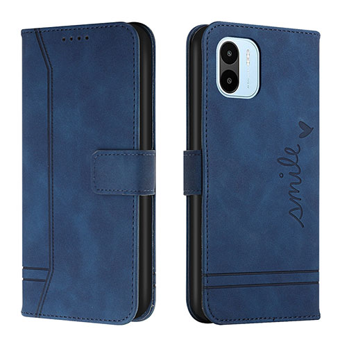 Leather Case Stands Flip Cover Holder H01X for Xiaomi Poco C51 Blue