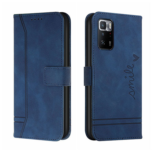 Leather Case Stands Flip Cover Holder H01X for Xiaomi Poco X3 GT 5G Blue