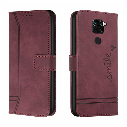 Leather Case Stands Flip Cover Holder H01X for Xiaomi Redmi 10X 4G Red