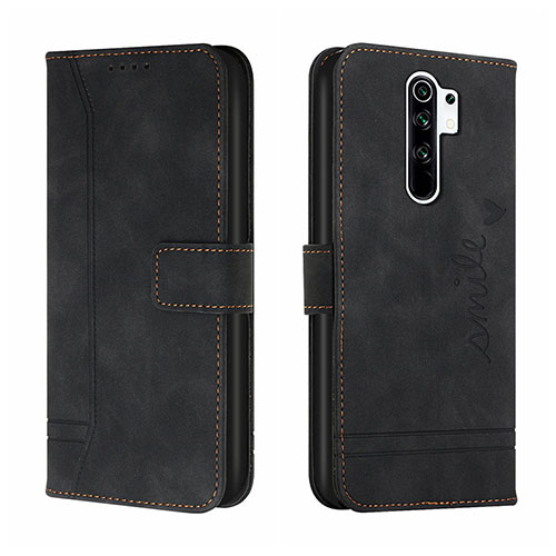 Leather Case Stands Flip Cover Holder H01X for Xiaomi Redmi 9 Prime India Black