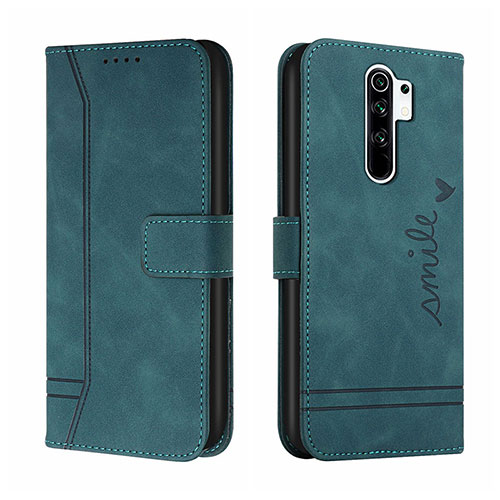 Leather Case Stands Flip Cover Holder H01X for Xiaomi Redmi 9 Prime India Green